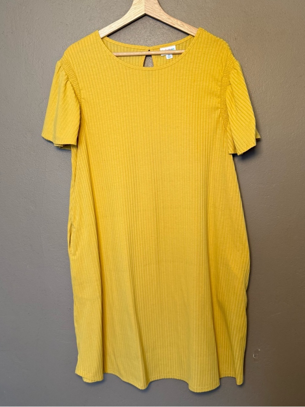 LuLaRoe Roselyn Dress Mustard Yellow Size XL - Picture 3 of 15